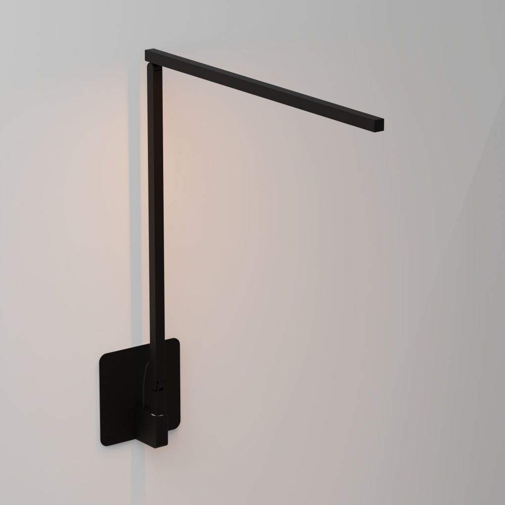 Koncept Lighting ZBD1000-W-MTB-HWS Z-Bar Solo LED Desk Lamp Gen 4 with hardwire wall mount (Warm Light; Matte Black)